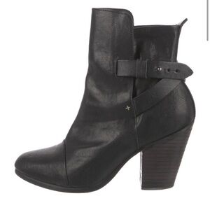 Black Chunky Heeled Ankle Boots